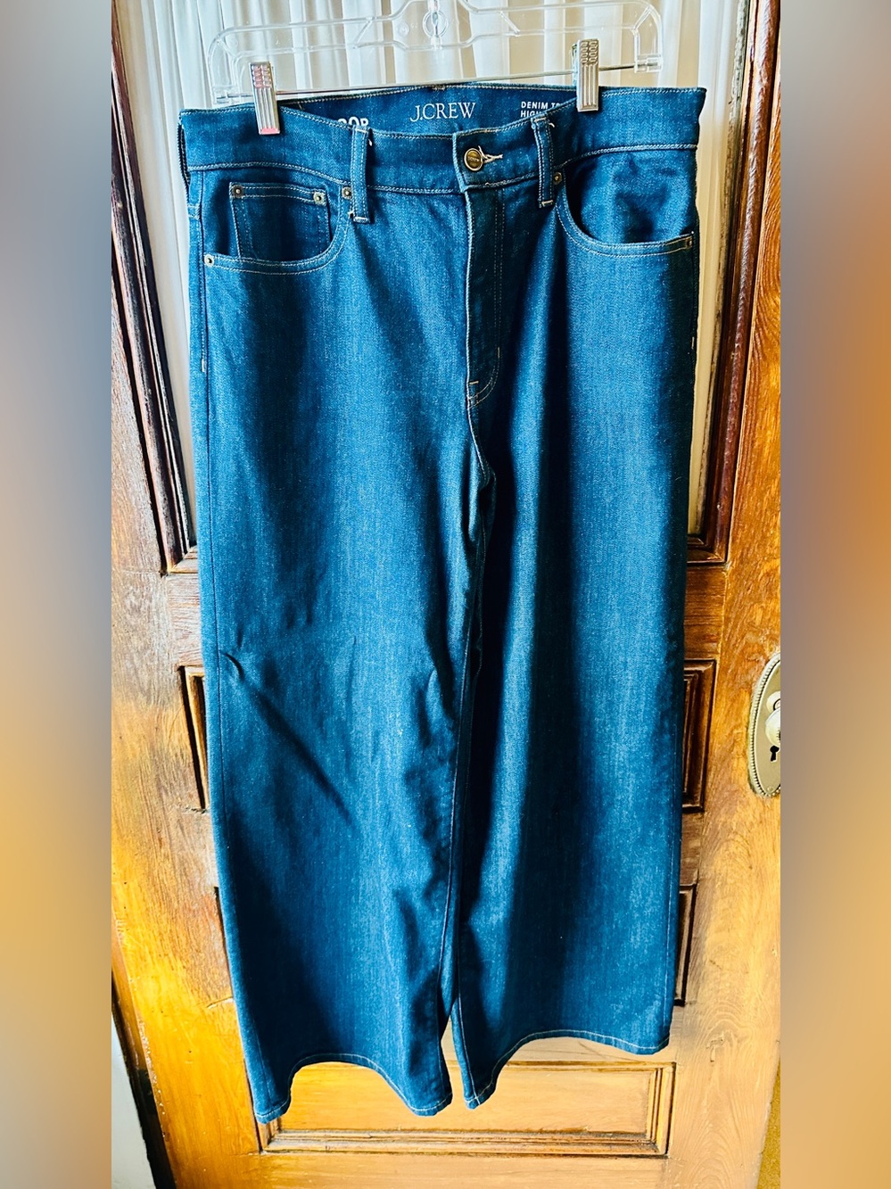 J.Crew Denim Trousers High Rise Wide Leg Jeans Dark Wash 30P Petite
